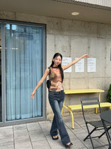 Jean blue bootcut long denim