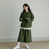 クロップパンツ / unisex crop pants khaki (banding)