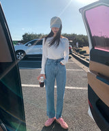 ミドルトーンカッティング デニムパンツ