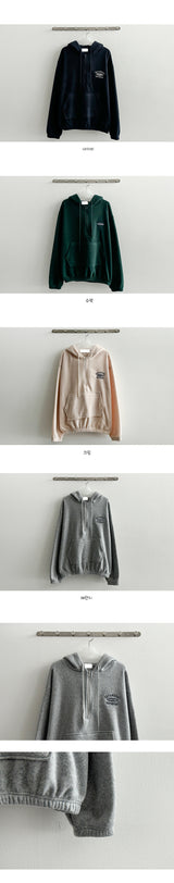 Crete Embroidery Fleece Semi-Zipup Hoodie