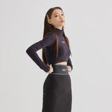 Crop Polo neck T Black (6600761245814)