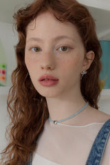 ブルーソーダジェムストーンサージカルネックレス/Blue soda gemstone surgical necklace
