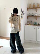 フリーダムレタリングボクシー長袖Tシャツ
