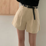 [Bellide made] Basic pintuck cotton shorts