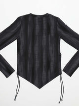 Marble Shirring T-shirts (BK)