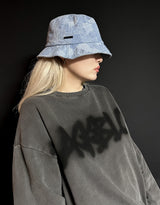 BBD Patchwork Denim Bucket Hat (Light Blue)