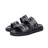 DAVID STONE ジッパー Xリング レザー サンダル / DAVID STONE ZIPPER X RING LEATHER SANDALS