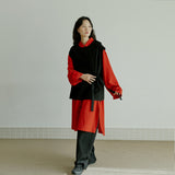 リネンロングシャツ / unisex linen long shirts red