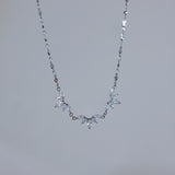  crystal crown heart chain necklace