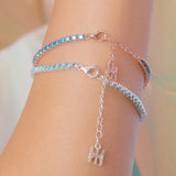 ミニテニスブレスレット / [S925] Skyblue Mini Tennis Bracelet (white silver)