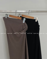 unbalanced twisted maxi long skirt