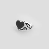 BLACK LOVE RNG SILVER925 (DOODLE) (6685167517814)