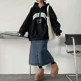 Under Raz Boxy Fleece Half Zip-Up Hood