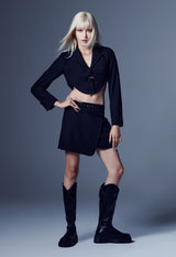 アシンメトリックベルトミニスカート / ASYMMETRIC BELT MINI SKIRT