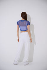 4ラインメッシュクロップトップ/TOP(9360) 4 Line Mesh Crop Tee