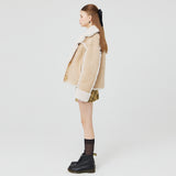 ハートボタンショートシャーリングジャケット / HEART BUTTON SHORT SHEARLING JACKET _ BEGIE