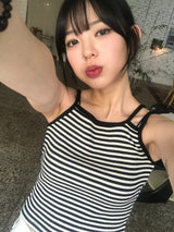 アモーレストライプノースリーブ