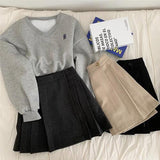 Pudding Tennis Pleated Pleated Spandex Back Bendable Wrap Skirt (3 colors)