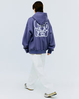 バックスプレータイポフーディー/BACK SPRAY TYPO HOODIE-PURPLE