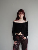 フラフィーニットカーディガンセット / FLUFFY KNIT CD SET (BLACK)