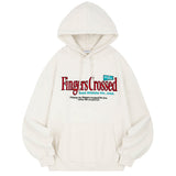 フィンガークロスエンブロイダリーバルーンフィットフーディ / Fingers Crossed Embroidery Balloon Fit Hoodie - 2 color