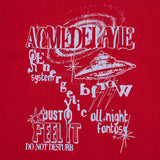 SPACE DOODLE ARTWORK SHORT SLEEVE T-SHIRT RED 
