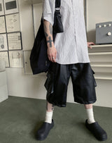 No.9461 leather B cago wide SHORTS