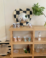 Heart Acrylic Convex Mirror (Checkerboard)