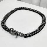 ブラック ライン カーブ チェーンネックレス / [BLESSEDBULLET]black line CURVE chain necklace_blacksilver_13mm/10mm