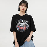 マルチーズレーサー半袖Tシャツ/Maltese racer half sleeve tshirts