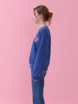 ブロックリンクロップスウェットシャツ/BROOKLYN CROP SWEATSHIRT_BLUE