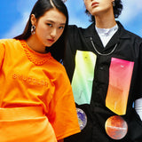 ディタチャブルチェーンテリーTシャツ/[UNISEX] Detachable Chain Terry T-Shirt (Orange)