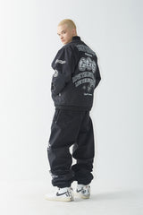 ロゴパッチバーシティジャケット/BSR2223FWJK020 DFR LOGO PATCH VARSITY JACKET BLACK