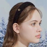 sweater heart hairband_black