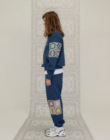 GRANNY SQUARE HALF ZIP UP SWEATSHIRT NAVY (6691434201206)