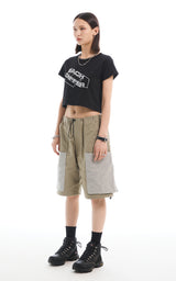  BERMUDA DRAWSTRING PANTS_KHAKI
