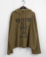 Whatever Napping V-Neck Boxy Lettering Hoodie T-Shirt
