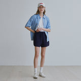 デニムステッチハーフシャツ / Denim stitch half shirt