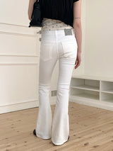 カンリーローライズコットンスパンブーツカットパンツ/Kanley Low Rise Cotton Span Bootcut Trousers