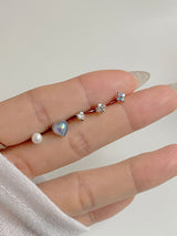 [5 set] Blooming Pearl Heart Piercing Set