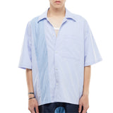 スプライス 半袖シャツ ブルー / SPLICED SHORT SLEEVE SHIRT (BLUE) (4518711263350)