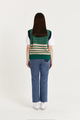 HONEY COMB KNIT VEST_GREEN (6680839782518)