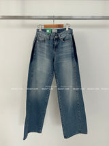 Pintuck Coloring Low Rise Wide Jeans