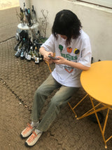 ポイントウォッシングワイドデニム