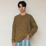 スクエアニット/SQUARE KNIT_YELLOW BROWN