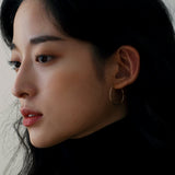 14K GOLD 27MM PIPE RING EARRING (6680545198198)