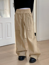Pinat Folding String Banding Cargo Long Wide Pants
