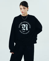 ROMAN TYPO LOGO SWEATSHIRT-BLACK (6680892604534)