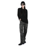 METAL LABEL BOLD KNIT BEANIE BLACK