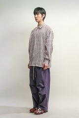 タータンチェックポケットシャツジャケット / TARTAN POCKET SHIRKET(SHIRTS JACKET)-LINEN PINK